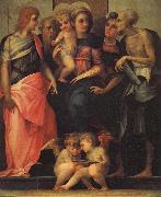 Rosso Fiorentino Madonna Enthroned with SS.John the Baptist,Anthony Abbot,Stephen,and Benedict oil painting on canvas